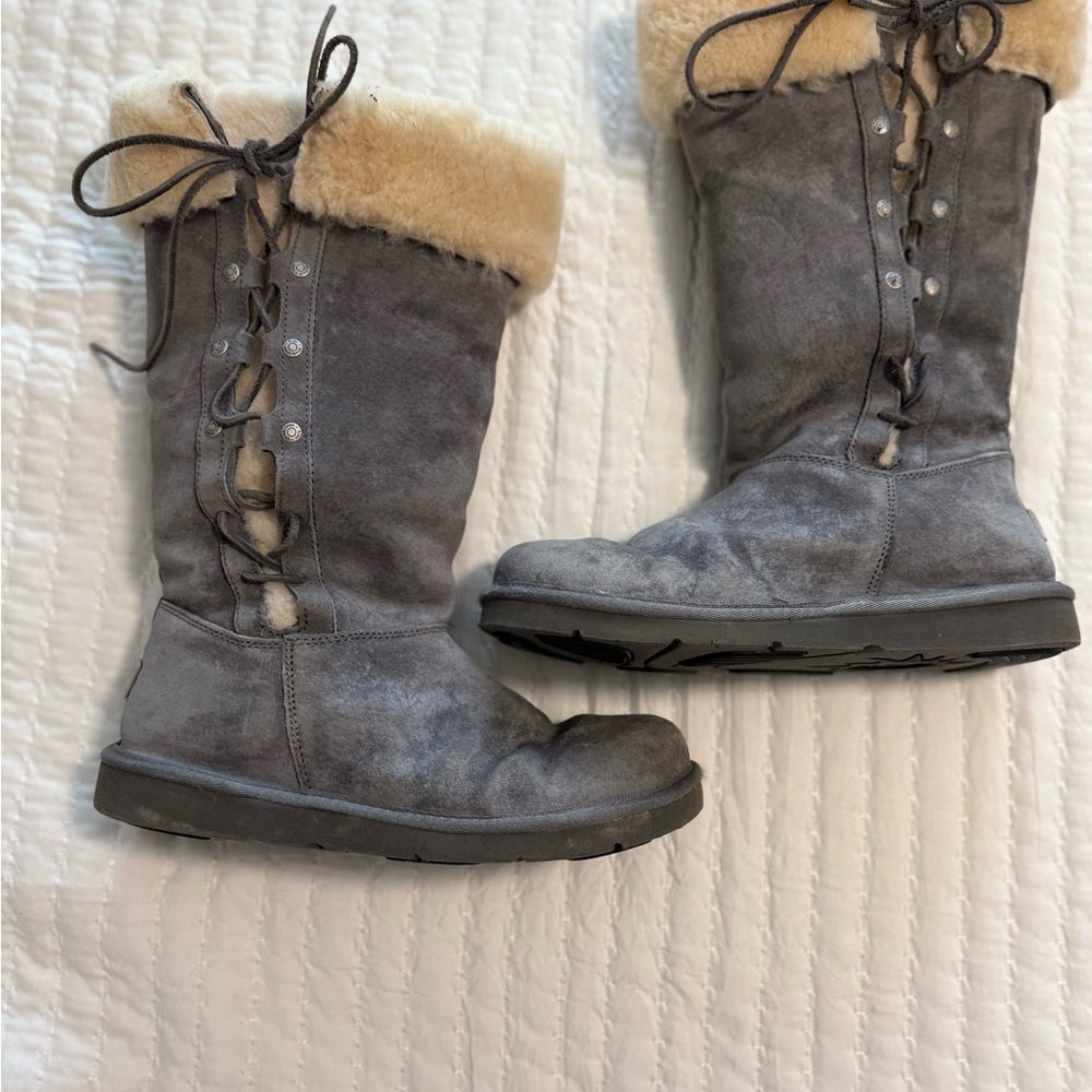 UGG Gray Shearling Boots